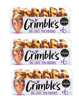 Mrs Crimble's Gluten Free 6 Large Chocolate Macaroons 195g X3 • £7.79