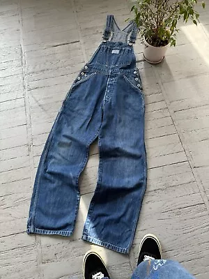 Vintage Levi's Denim Casual Work Bib Overall Washed Blue Size M • $105