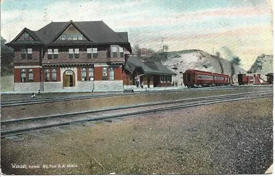 1907 PPC Railroad Depot And Railcars Wabash Indiana  To Moweaqua Illinois • $2.50