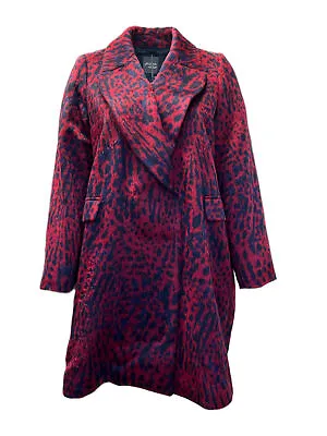 Marina Rinaldi Women's Red Tarbes Animal Print Coat Size 20W/29 NWT • $134.75