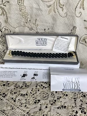 Nib Vtg Nolan Miller Magnificent Double Strand Faux Sapphire Bracelet • $59.99