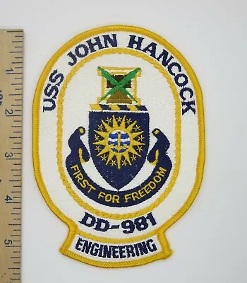 USS JOHN HANCOCK DD-981 ENGINEERING US NAVY SHIP PATCH Vintage Original • $14.95