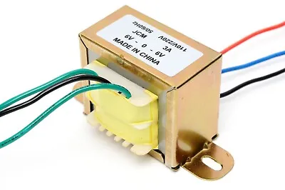 110/220VAC To 12VAC 3000mA 3A Center Tap Power Transformer 6V-0-6V 12V AC 6V X 2 • $23.95