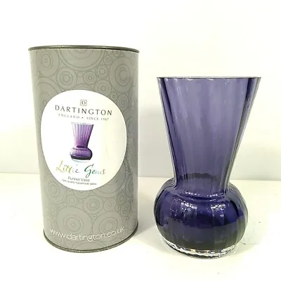 Dartington Little Gems Funnel Vase Purple Boxed Ribbed Posey • £24.99