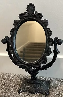 Vintage Cast Iron Art Victorian Mirror ￼￼Heavy Well-Made • $45