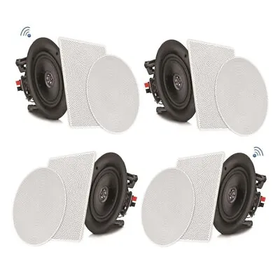 Pyle 4-Channel Bluetooth Ceiling/Wall Speaker Kit Flush Mount 2-Way 8 Ohms • $138.99