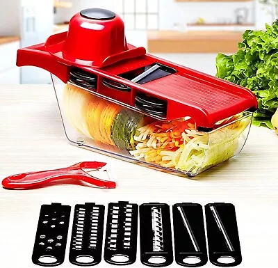 6 In 1 Multi-function Vegetable Slicer Kitchen Mandolin Potato Chipper • $19.99