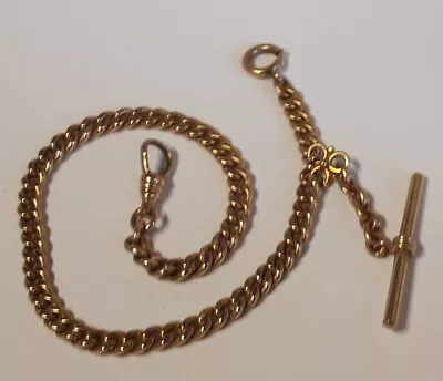 Antique Pocket Watch Chain Fob Signed RB 1/4 Gold Filled GF Estate T Bar • $59.99