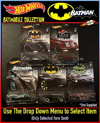 Hot Wheels BATMAN Batmobiles Die Cast Metal & Plastic Toy Cars (Select Item) New • £8.99