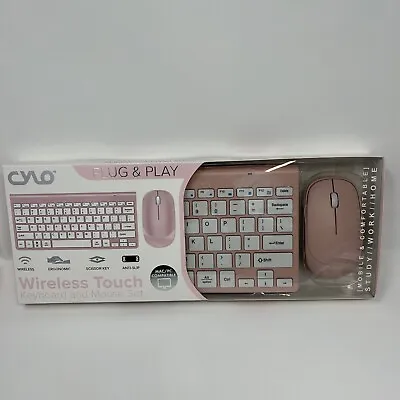CYLO Plug & Play Wireless Mouse And Keyboard Pink And White Universal PC Or MAC • $24.99