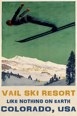 $44.75 • Buy Vail Colorado Skiing Winter Sports Ski Jumping USA Vintage Poster Repro FREE S/H