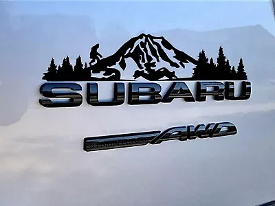 Mt Rainier & Sasquatch Car Emblem Decal - Subaru Toyota Crosstrek Badge Sticker • $9.99