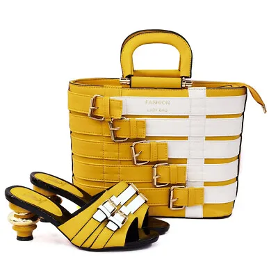 Luxury Italian Shoe And Bag With Matching 1 Set High Heels 7CM Women Party Shoes • $107.99