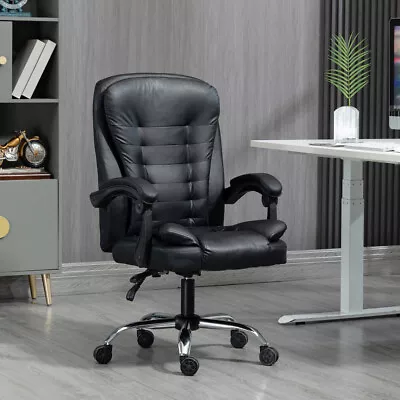 Desk Chair Office Chair Faux Leather Chair Swivel Recliner PC Desk Gaming Chair • £49.99