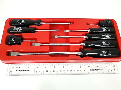 K Tool International New KTI-19000 8 Pc Black Screwdriver Set With Storage Tray • $28