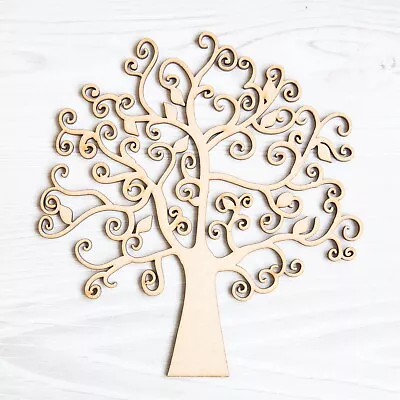 Wooden MDF Tree Shape Blank Family Wedding Guestbook Crafting - 5 Hearts TA • £2.90