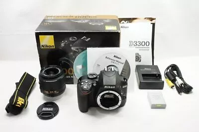  590 Shots  Nikon D3300 24.2 MP Digital Camera W/ AF-S DX 18-55 VR II #240401n • $514.32