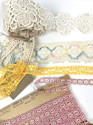 Vintage Lace Trim Lot Ribbon Edging Crochet Decorative • $30