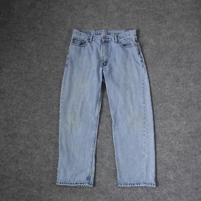 Levis 550 Jeans 36x30 Mens Relaxed Loose Blue Denim Light Wash Out Grunge Skater • $17.90