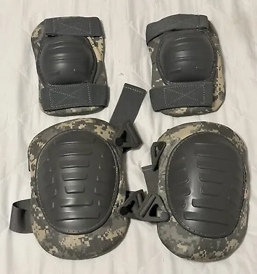 US Military Elbow And Knee Pads Full Set Excellent Original Digital • $21.84