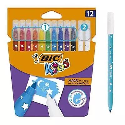 BIC Kids Magic Felt Pens Pack Of 12 BRAND NEW SEALED Multi-coloured DRAWING • £5.25