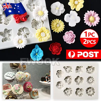 3D Silicone Flower Lace Fondant Mould Cake Border Decor Baking Mold Sugarcraft • $4.95