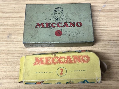 £11.99 • Buy Original Vintage Meccano Small Parts Tin With Parts & Boxed Spanner