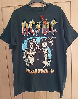 AC/DC Mens World Tour 79 T-shirt Officially Licensed Black Size Large • £12.99