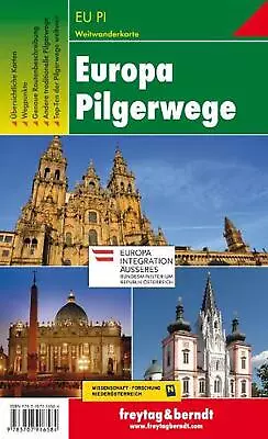 Europe Pilgrim Paths Hiking + Leisure Map 1:2 000 000 - 1:3 500 000 Folded Book • $34.21