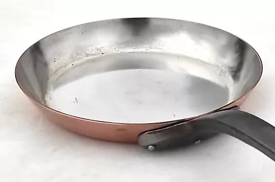 Vintage 9.4in French Copper Frying Pan Made In France Mint Lining 2mm 3.3lbs • $266.36