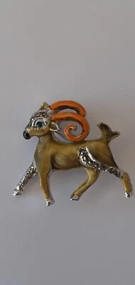 £5 • Buy BJL MARCASITE BROOCH. Aries Zodiac Vintage