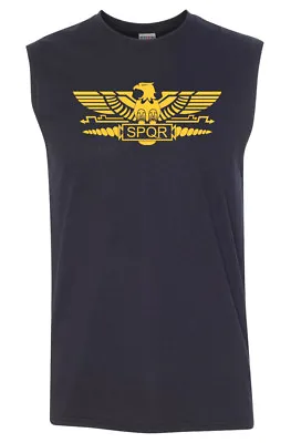 SPQR Roman Gladiator Imperial Golden Eagle SLEEVELESS T-shirt - Roman Centurion • $15.95