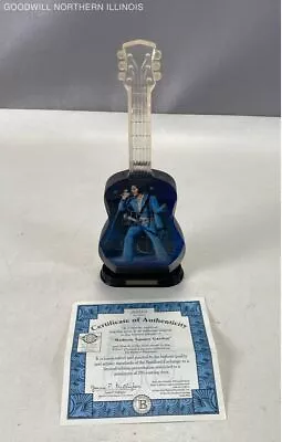 Vintage2002 Elvis Presley Guitar Madison Square Garden Crystal Collectible W/COA • $9.99