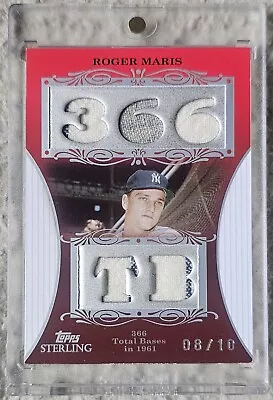 2008 Topps Sterling 5 Piece Game Used Jersey Roger Maris Yankees Pinstripes /10 • $149.99