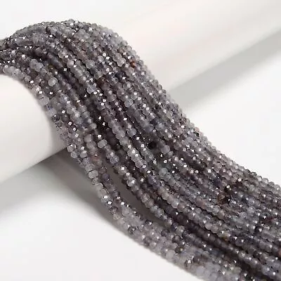 Natural Iolite Faceted Rondelle Beads Size 2.5x4mm 15.5'' Strand • $15.29