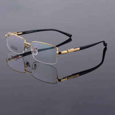 Titanium Eyeglass Frames For Men Glasses Frame Half Rimless Spectacle Frame • $30