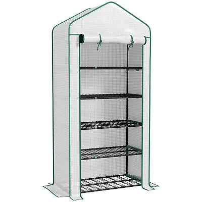 Outsunny Widened Mini Greenhouse 5 Tier Green House 193H X 90W X 49Dcm White • £39.99