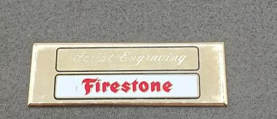 Vintage Brass Firestone Advertising One Of A Kind Nameplate 3.35  X 1.25  1 Oz. • $20