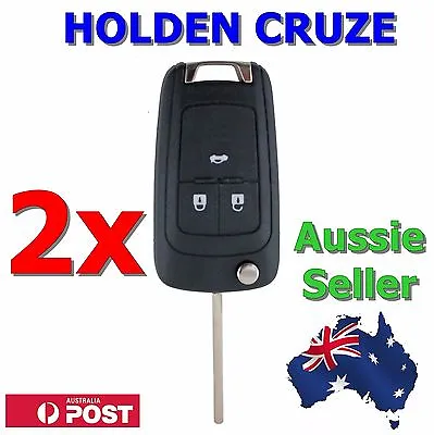 $24.95 • Buy 2x Holden Barina/Cruze/Trax 3 Button Remote Flip Key Blank Shell/Case/Enclosure