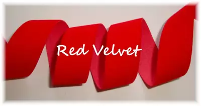 Last 1 - 13 Yard Roll 7/8 Red Velvet Christmas Holiday Ribbon Flocked 4 Hairbow • $10