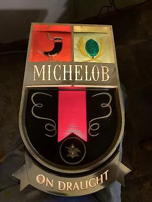 Vintage Michelob Beer Anheuser Bush Light Up Lighted Bar Sign “on Draught” • $110.40