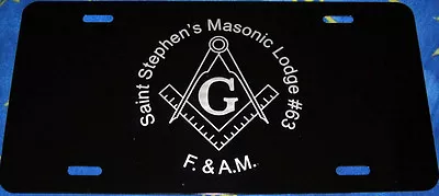 Masonic License Plate Black Aluminum Auto Tag Custom Personalized Vanity • $14.75
