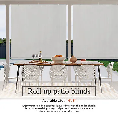 Roll Up Shade Roller Shade Blind For Outdoor Patio Porch Pergola Deck Office 8x8 • $44.99