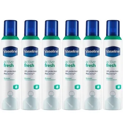 Vaseline Anti-Perspirant Aerosol Deodorant Active Fresh  250ml X 6 • £16.25