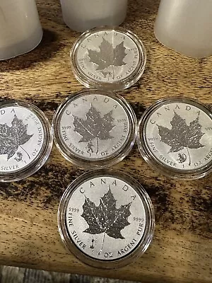 (5) 1 Oz Canada Maple Leaf Privy Set - Monkey Rooster Dog Lightbulb & Bigfoot • $249.50