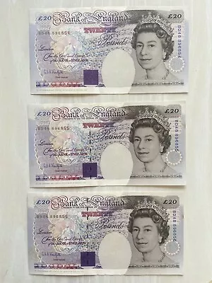 Old Twenty 3 X £20 Pound Note (Consecutive Numbers) • £119.99