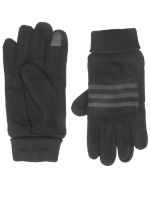 Levis Mens Cuffed Black Suede Leather & Knit Intellitouch Text & Tech Gloves • $19.99