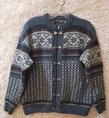 Vintage Viking Sportswear Women's Size Large Sweater Cardigan Scotland 100% Wool • $25