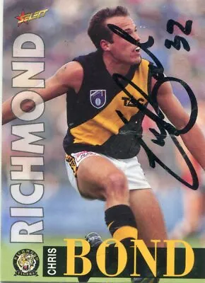 $7.50 • Buy AFL Select 1996 #27 Richmond Chris Bond Autographed Card