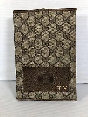 Vintage Gucci Womens Taupe Monogram Coated Canvas Italy Folding Wallet Small COA • $44.99